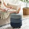 Modern Gradient Upholstered Storage Ottoman or Accent Stool with Rubberwood Ball Feet